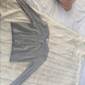 grey long sleeve Garage crop top